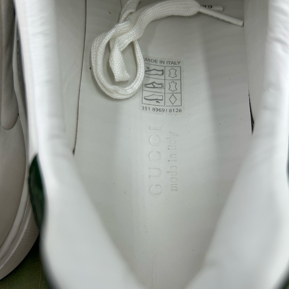 Women's Gucci, ace leather, web stripe sneakers size 40 made in Italy - Picture 11 of 13